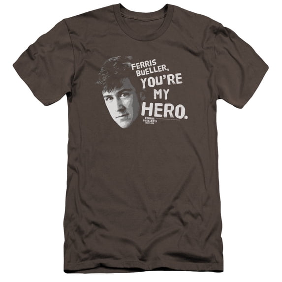 Ferris Bueller My Hero Premium Adult Slim Fit 30/1 T-Shirt Charcoal