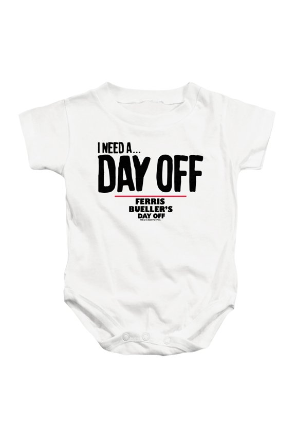Ferris Bueller Needs A Day Off Unisex Infant Snap Suit for Baby, White, Large