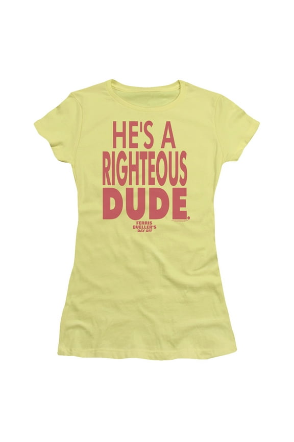 Ferris Bueller Righteous Dude Junior Women's T-Shirt Sheer Banana