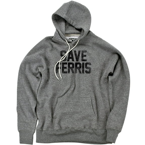 Ferris Bueller Save Ferris Unisex Adult Slim Fit Pull-Over Heather Hoodie, Athletic Heather, Small