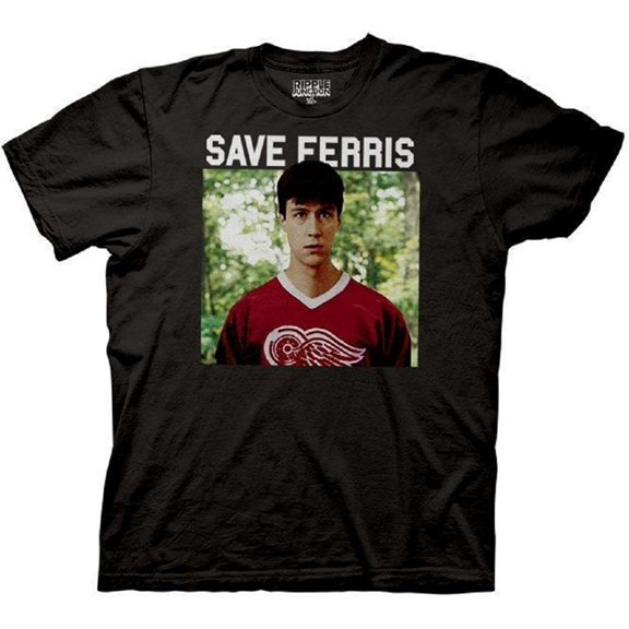 Ferris Bueller's Day Off Cameron Image Save Ferris Adult Black T-Shirt