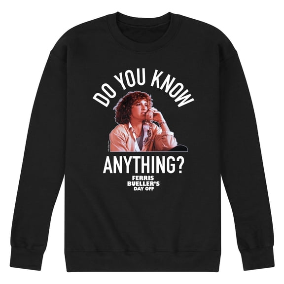 Ferris Bueller's Day Off - Do You Know Anything - Men's Crew Neck Fleece Pullover