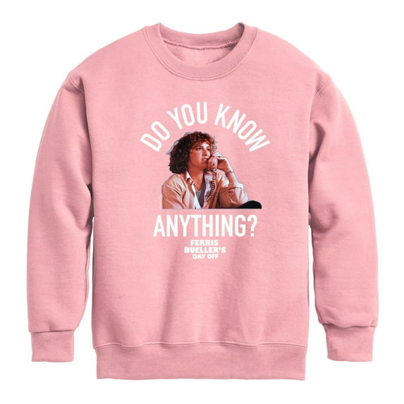 Ferris Bueller's Day Off - Do You Know Anything - Toddler And Youth Crewneck Fleece Sweatshirt