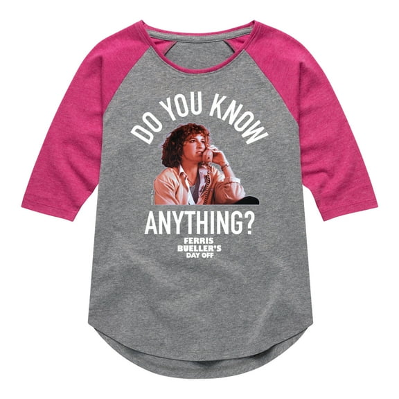 Ferris Bueller's Day Off - Do You Know Anything - Toddler And Youth Girls Raglan Graphic T-Shirt