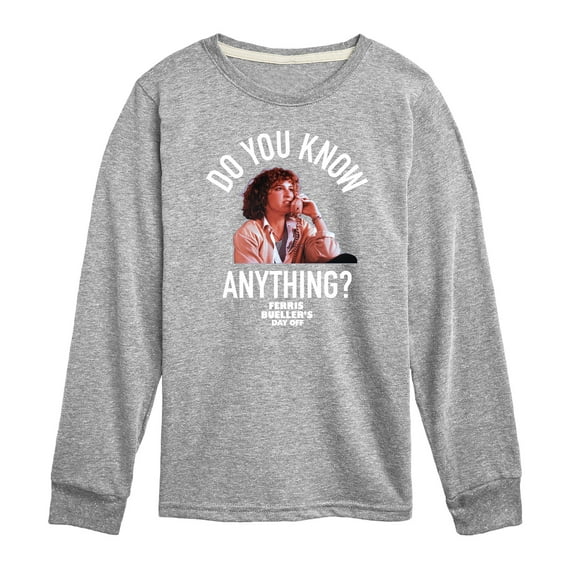 Ferris Bueller's Day Off - Do You Know Anything - Toddler And Youth Long Sleeve Graphic T-Shirt