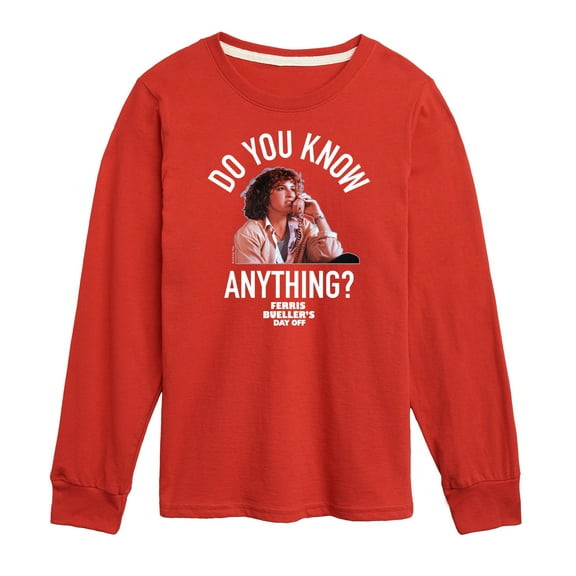 Ferris Bueller's Day Off - Do You Know Anything - Toddler And Youth Long Sleeve Graphic T-Shirt