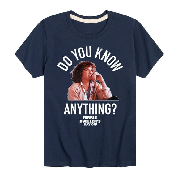 Ferris Bueller's Day Off - Do You Know Anything - Toddler And Youth Short Sleeve Graphic T-Shirt