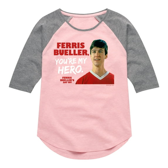 Ferris Bueller's Day Off - Ferris My Hero - Toddler And Youth Girls Raglan Graphic T-Shirt