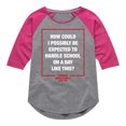 thumbnail image 1 of Ferris Bueller's Day Off - How Could I Possibly - Toddler And Youth Girls Raglan Graphic T-Shirt, 1 of 4