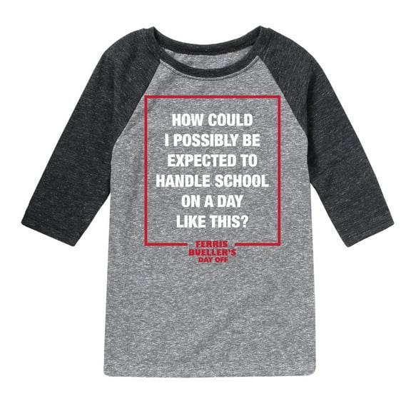 Ferris Bueller's Day Off - How Could I Possibly - Toddler And Youth Raglan Graphic T-Shirt