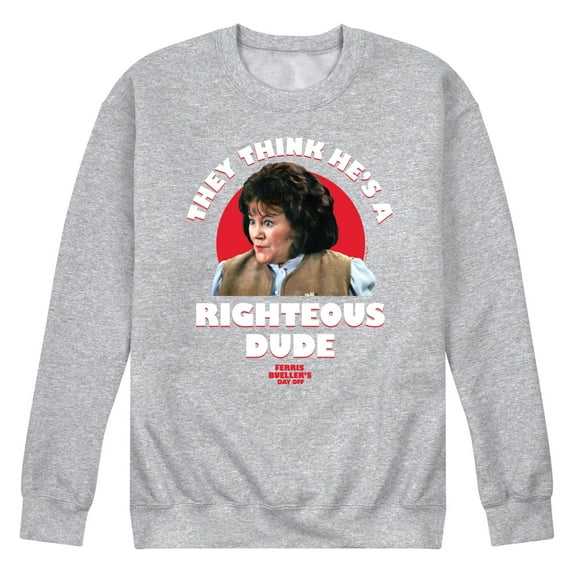 Ferris Bueller's Day Off - Righteous Dude - Men's Crew Neck Fleece Pullover