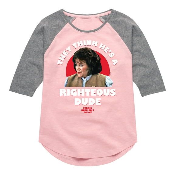 Ferris Bueller's Day Off - Righteous Dude - Toddler And Youth Girls Raglan Graphic T-Shirt