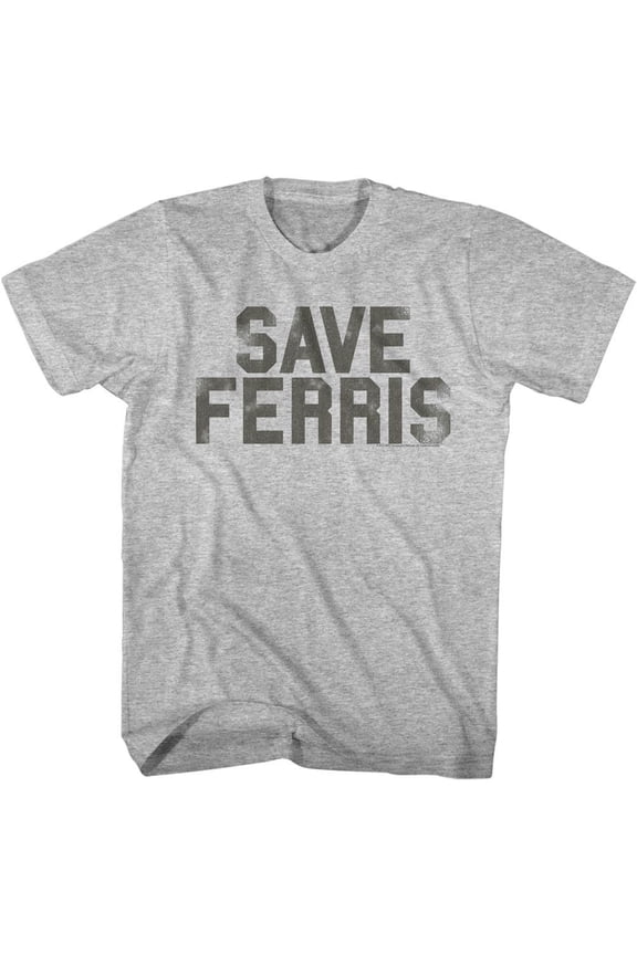 Ferris Bueller's Day Off Save Ferris Penant Gray Heather T-Shirt