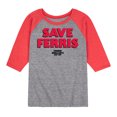 thumbnail image 1 of Ferris Bueller's Day Off - Save Ferris - Toddler And Youth Raglan Graphic T-Shirt, 1 of 6