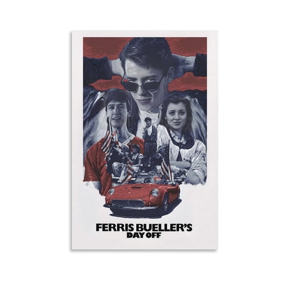 Ferris Buellers Day Off(3)Movies Poster Canvas Poster Wall Art Picture Prints Hanging Photo Gift Decor Home Posters Artworks 16x24inch(40x60cm)