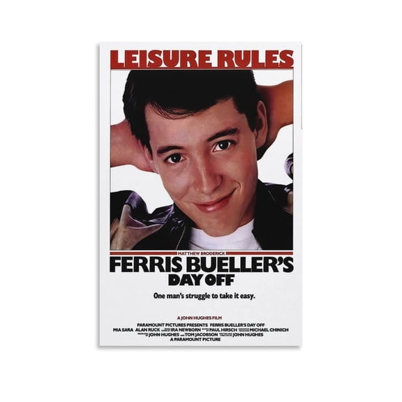 Ferris Buellers Day Off(4)Movies Poster Canvas Art Poster and Wall Art Picture Print Modern Family bedroom Decor Posters 12x18inch(30x45cm)