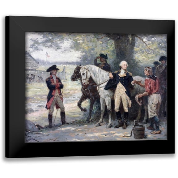 Ferris, Jean Leon Gerome 18x15 Black Modern Framed Museum Art Print Titled - Washington at Half-Way Brook