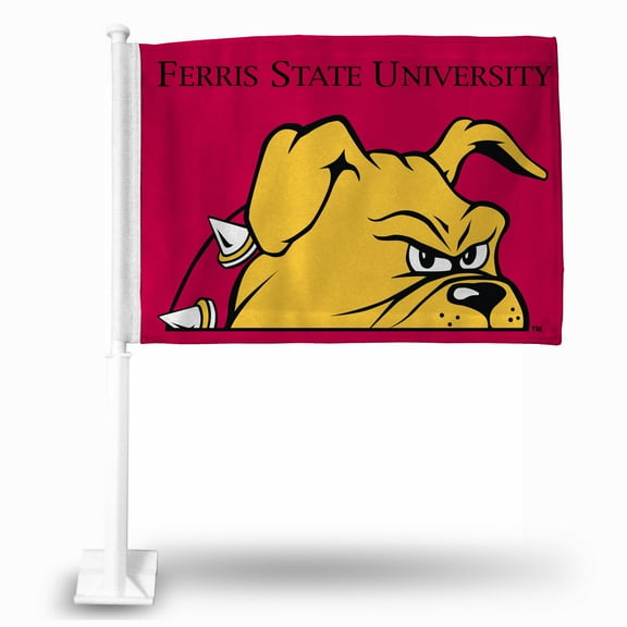 Ferris State NCAA Bulldogs 14x19 Double Sided Window Mount Car Flag