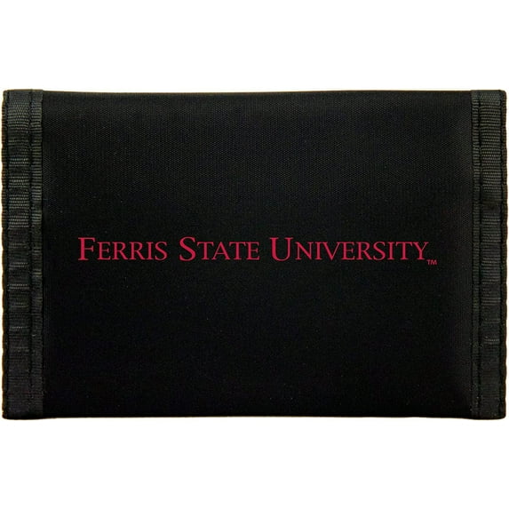 Ferris State NCAA Bulldogs 3x5 Slim Nylon Trifold Wallet for both kids and adults