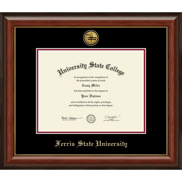 Ferris State University Diploma Frame, Document Size 11" x 8.5"