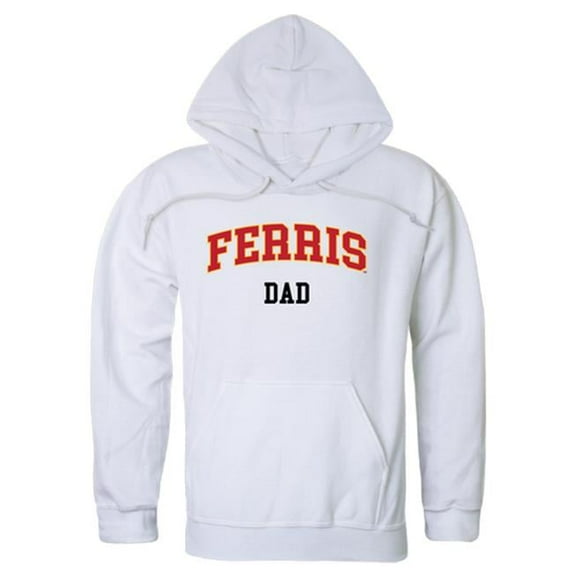 Ferris State University Mens Dad Hoodie, White - Extra Large