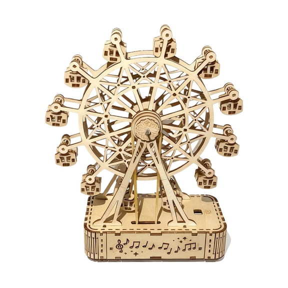 Ferris Wheel 3D Wooden Puzzle for Adults, Challenging Mechanical Model Building Kit, Unique DIY Craft Gift