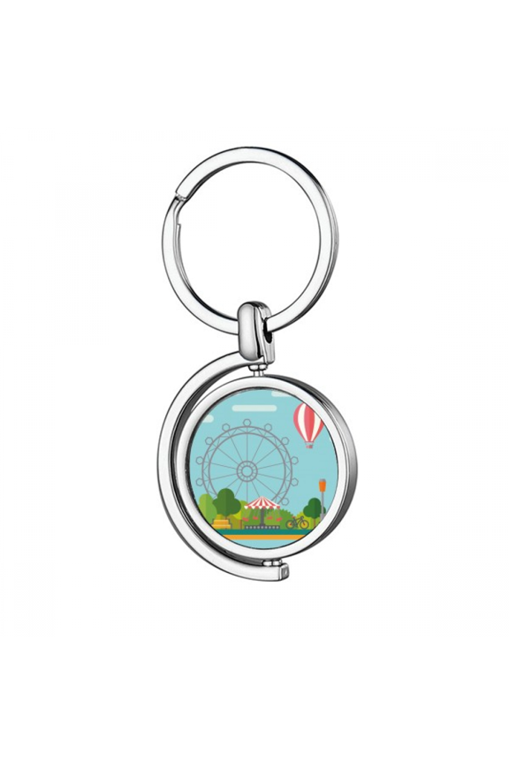 Ferris Wheel Balloon Amusement Park Rotating Keychain Metal Keyring Holder