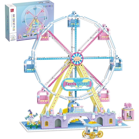 Ferris Wheel Building Set Compatible with Lego Architecture Dream Amusement Park City Creative Collectible Model Ornaments for Adults