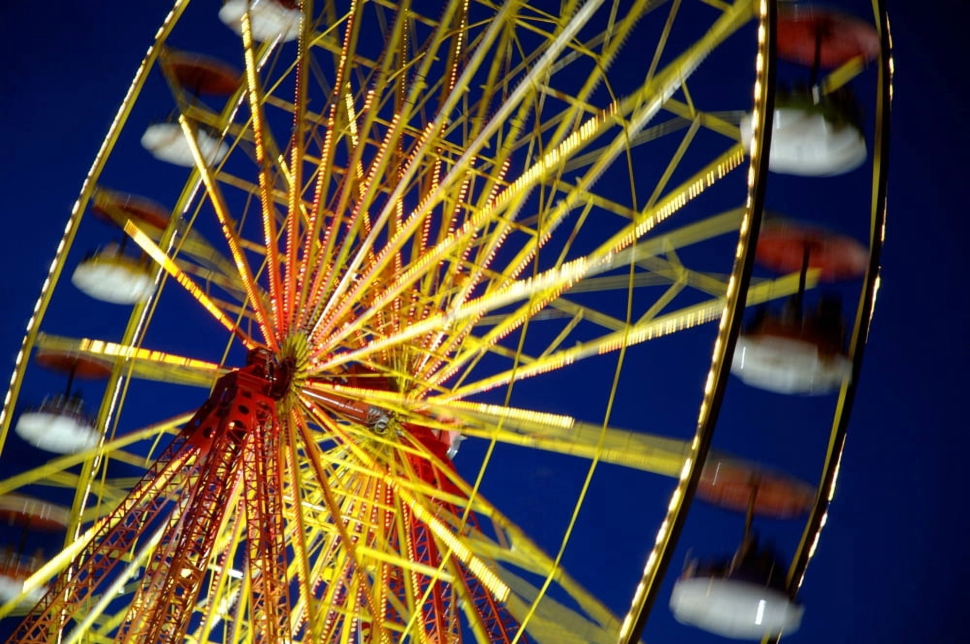 Ferris Wheel Canvas Art - Dean Muz Design Pics (34 x 22)