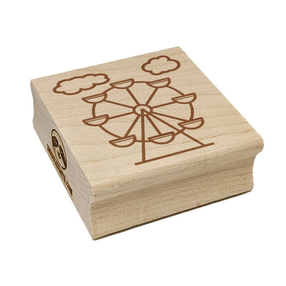 Ferris Wheel Carnival Ride Square Rubber Stamp Stamping Scrapbooking Crafting - Small 1.25in