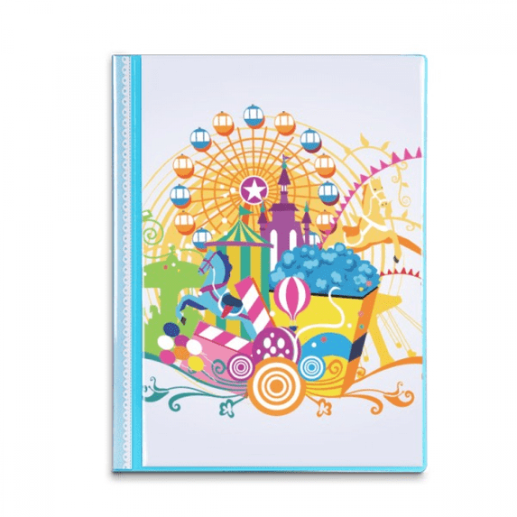 Ferris Wheel Castle Amusement Park Book Sheet Protectors Portfolio Binder Folder