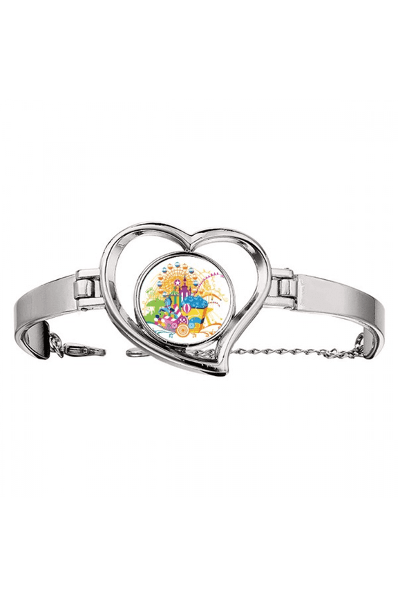 Ferris Wheel Castle Amusement Park Bracelet Heart Jewelry Wire Bangle