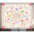thumbnail image 1 of Ferris Wheel Curtains 2 Panels Set, Abstract Circus Theme Flattened Ferris Wheel And Merry-Go-Round Attractions, Window Drapes For Living Room Bedroom, 108W X 90L Inches, Multicolor, By Ambesonne, 1 of 3