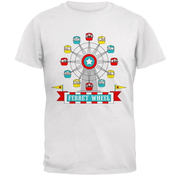 Ferris Wheel Ferret Pun Mens T Shirt White 4X-LG