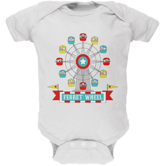 Ferris Wheel Ferret Pun Soft Baby One Piece White 18-24 M
