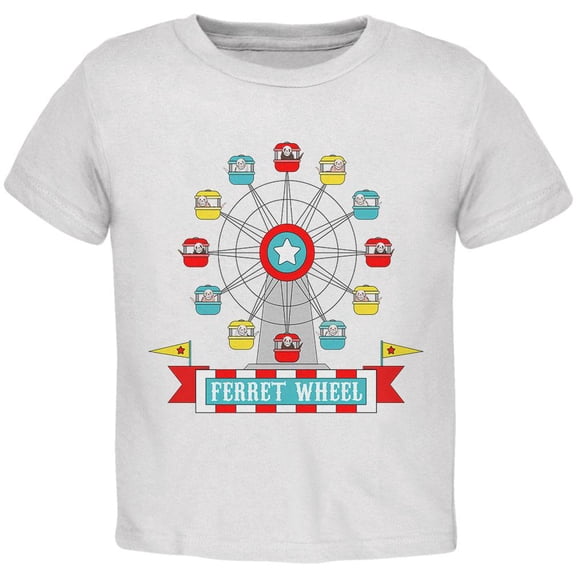 Ferris Wheel Ferret Pun Toddler T Shirt White 2T