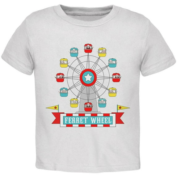 Ferris Wheel Ferret Pun Toddler T Shirt White 2T