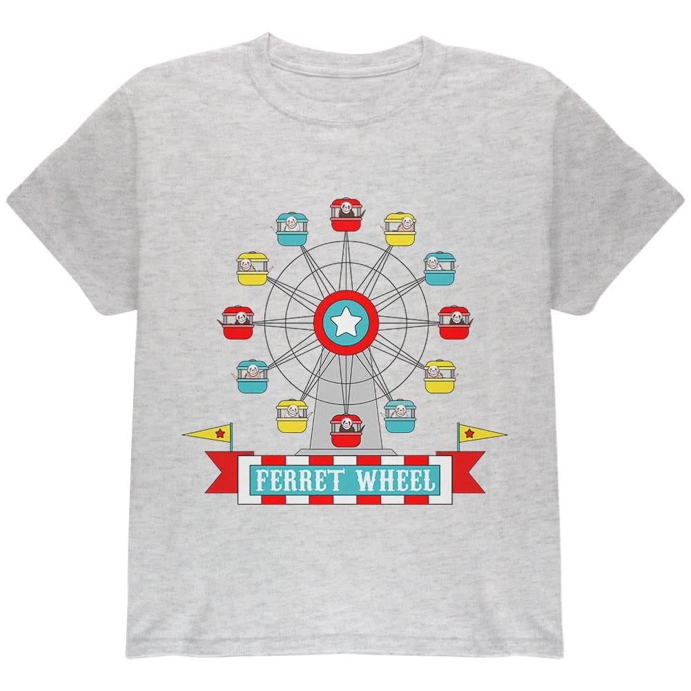 Ferris Wheel Ferret Pun Youth T Shirt Light Heather Grey YMD - Walmart.com