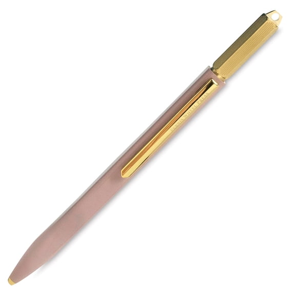 Ferris Wheel Press, Scribe Ballpoint Pen, Lady Rose, Copper Lacquered Body, Steel plated clip, Engraved rotating brass crown