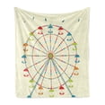 thumbnail image 1 of Ferris Wheel Soft Flannel Fleece Throw Blanket, Weekend Enjoyment Concept Ferris Wheel Image Ornamented Colorful Structure, Cozy Plush for Indoor and Outdoor Use, 70" x 90", Multicolor, by Ambesonne, 1 of 6