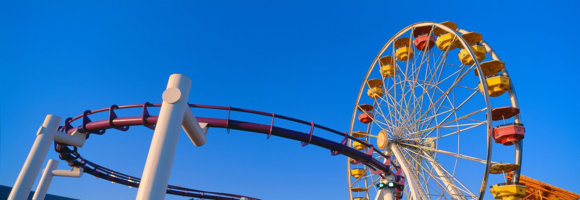 Ferris wheel at Santa Monica Pier California Canvas Art - Panoramic Images (9 x 27)
