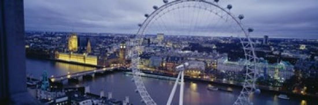Ferris wheel in a city Millennium Wheel London England Canvas Art - Panoramic Images (18 x 6)