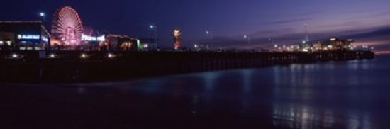 Ferris wheel in an amusement park Santa Monica Pier Santa Monica Los Angeles County California USA Canvas Art - Panoramic Images (36 x 12)