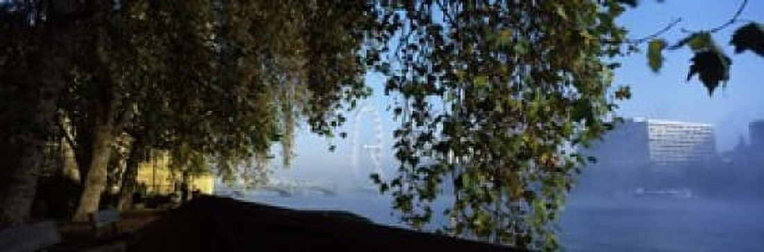 Ferris wheel looking viewed through trees Millennium Wheel Thames River South Bank London England Canvas Art - Panoramic Images (18 x 6)