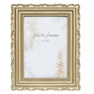Ferrisland 4x6 Vintage Picture Frame, Victorian Retro Decorative Photo Frames for Tabletop & Wall, Baroque Home Decor, Gift Ideas (Gold, 4X6)
