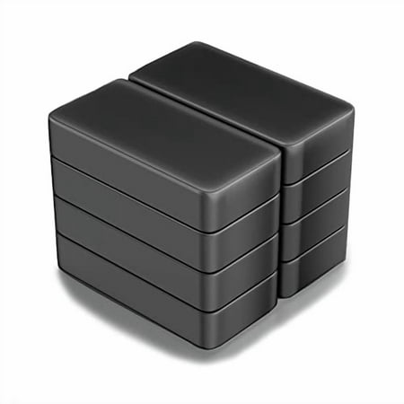 Ferrite Blocks Ceramic Magnets 1 7/8" x 7/8" x 3/8" Rectangular Magnets, Grade 8 - for Crafts, Science and Hobbies - 8 Pieces