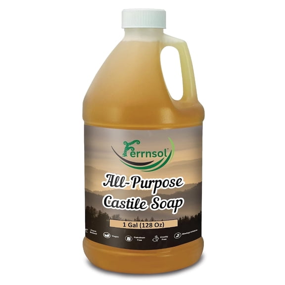 Ferrnsol Liquid All Purpose Castile Soap, Unscented Refill, 1 Gallon