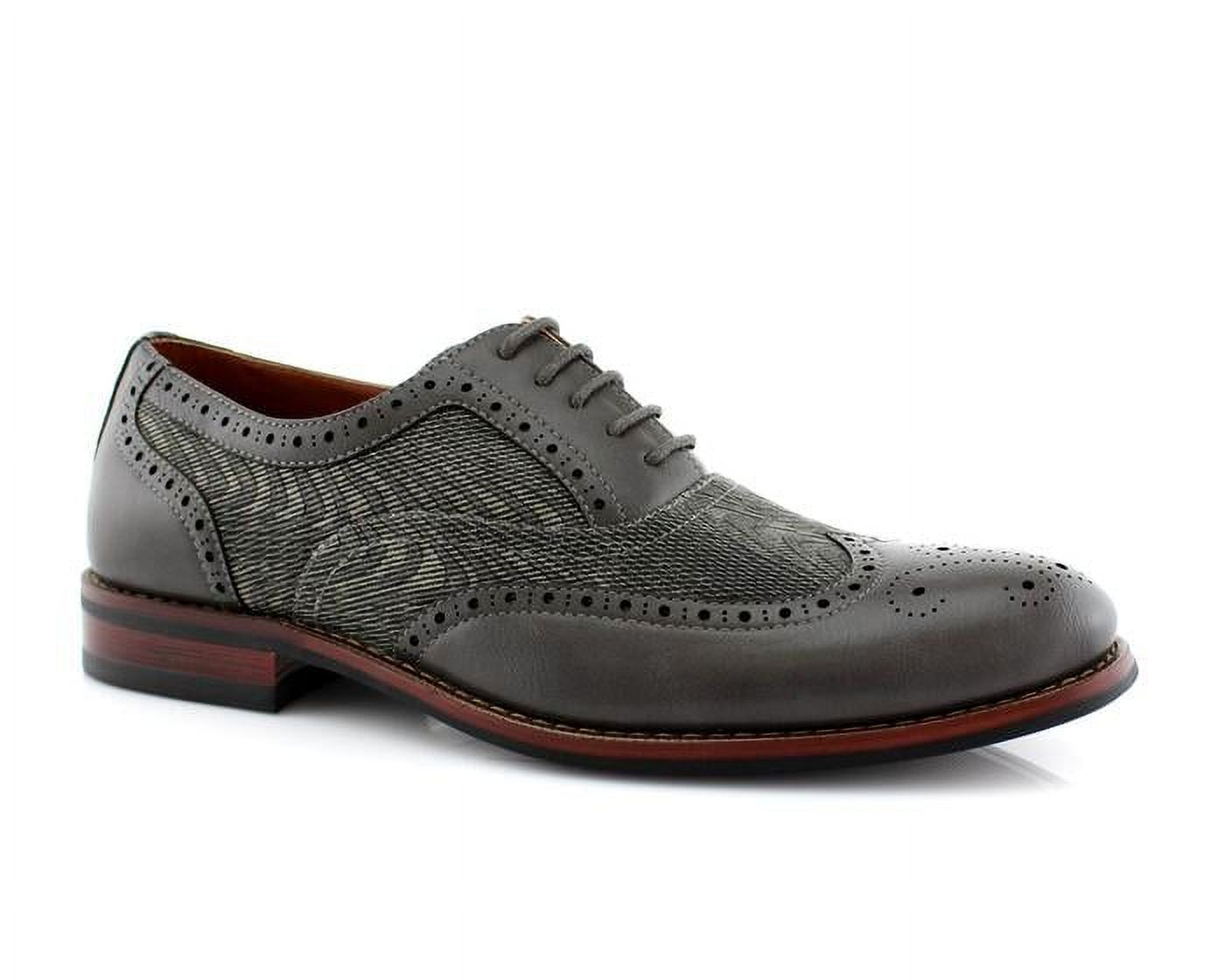 Ferro Aldo Alan M139001G Mens Classic Perforated Duo-Texture Lace-up Wingtip Oxford Dress Shoes - image 1 of 3