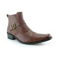 thumbnail image 1 of Ferro Aldo Alejandro MFA606326 Mens Memory Foam Casual High Western Buckle Strap Ankle Dress Boots, in Brown, Men's Size 12, 1 of 7
