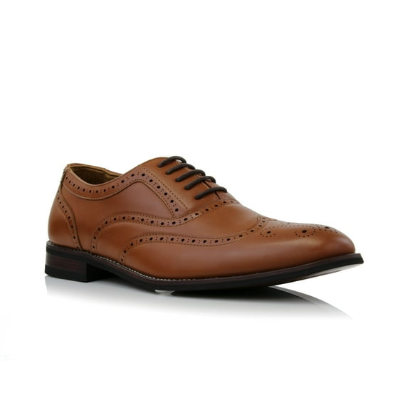 Ferro Aldo Arthur MFA139001C Mens Wingtip Oxford Spectator Dress Shoes, in Cognac Brown, Men's Size 8.5